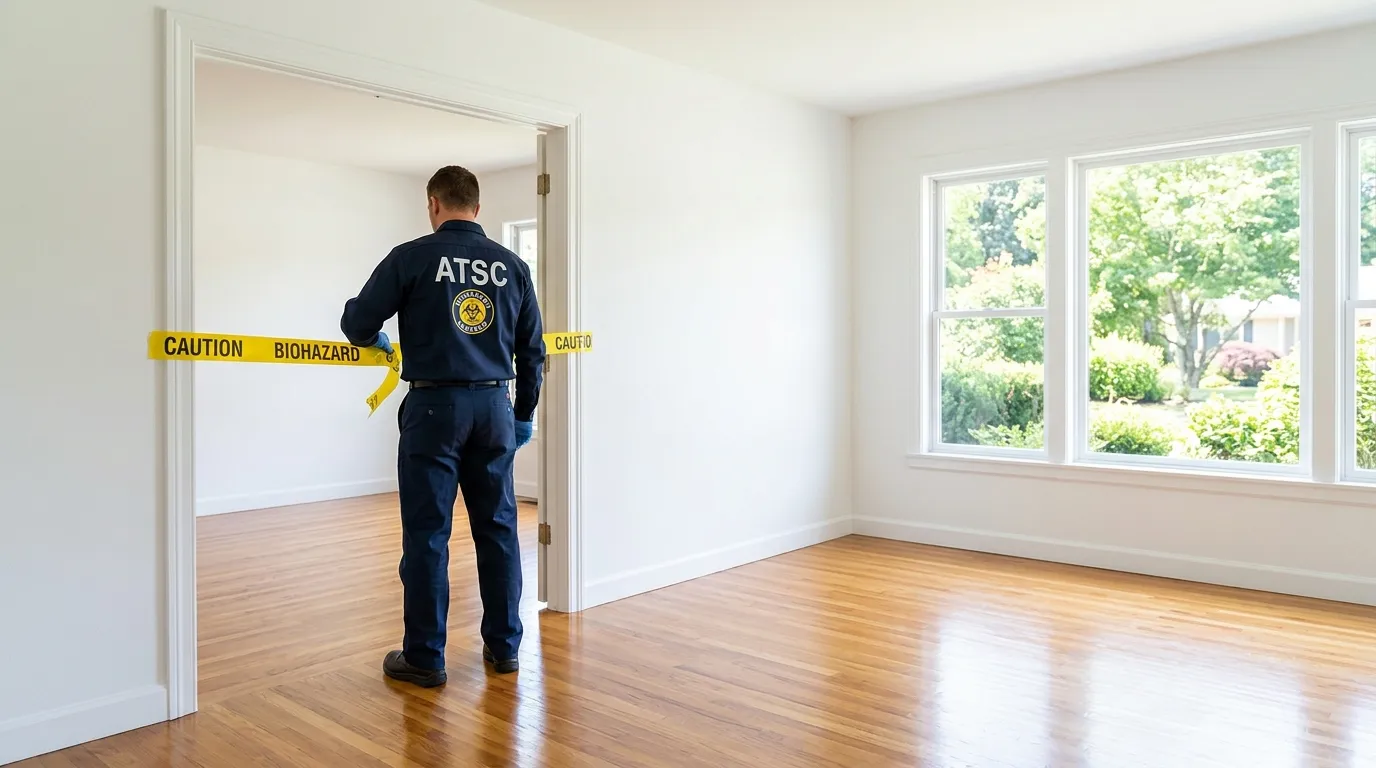 Certified biohazard cleanup crew performing Trauma Scene Cleanup in West Little River